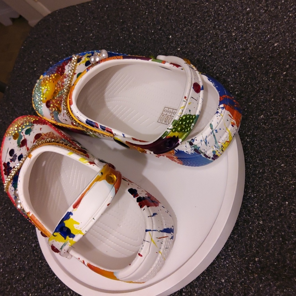 Multi-colored croc/garden slippers NWOT💋💐BOUTIQUE nightcap - Picture 5 of 7